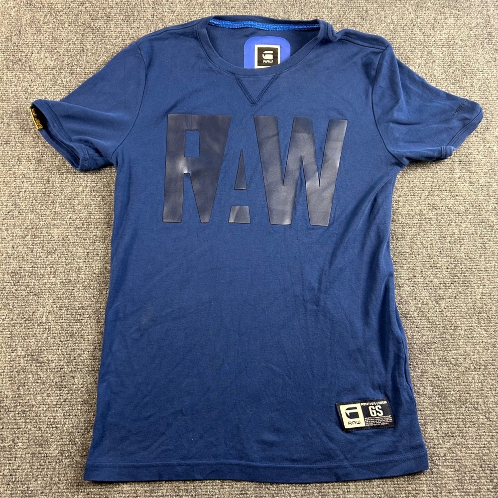 G-Star Raw Mens Navy Blue Graphic Logo T-Shirt Size M GS Property Patch Tee